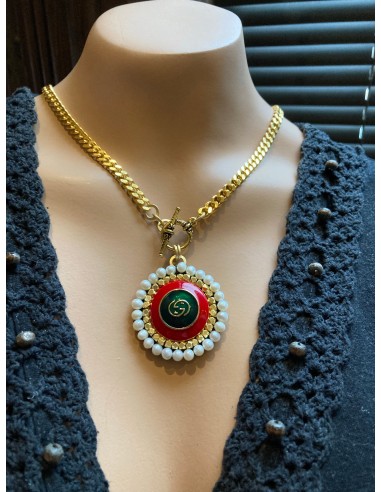 Vintage Gucci GG Button Necklace l'achat 