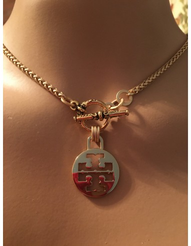 .75” Tory B. Logo Tag Necklace paiement sécurisé