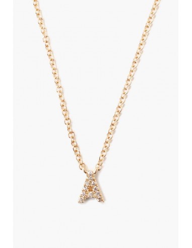 14k Gold and White Diamond Initial Necklace brillant des détails fins