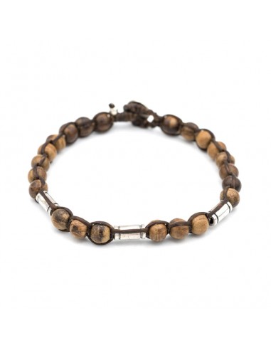 Handwoven Agarwood and Silver Bead Bracelet l'évolution des habitudes 