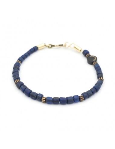 Solid Recycled Glass Bead and Brass Bracelet livraison gratuite