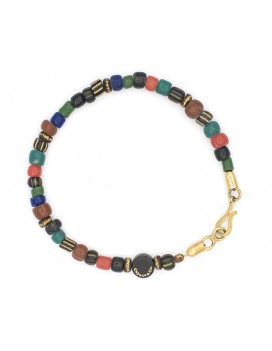 Multi Color Glass and Brass Beads Bracelet les ligaments