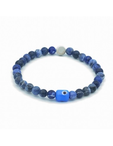 Evil Eye Glass And Gemstone Stretch Bracelet Livraison rapide