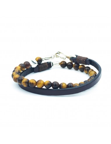 Gemstone and Leather Double Wrap Les êtres humains sont 