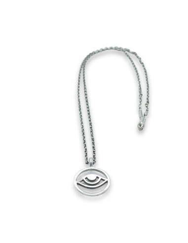 Medallion Evil Eye Pendant Necklace basket pas cher